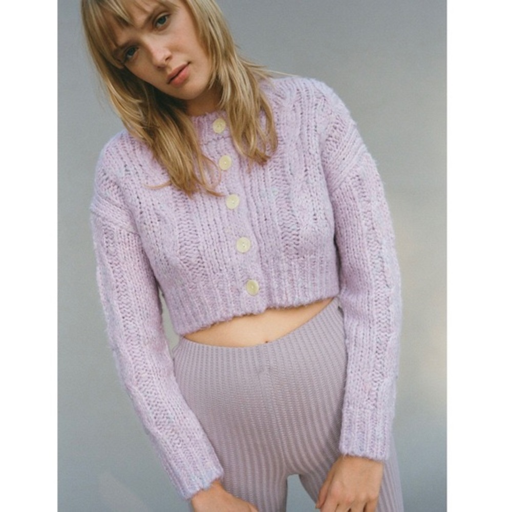 UO Cameron Cable Knit Cardigan crop fall winter sweater